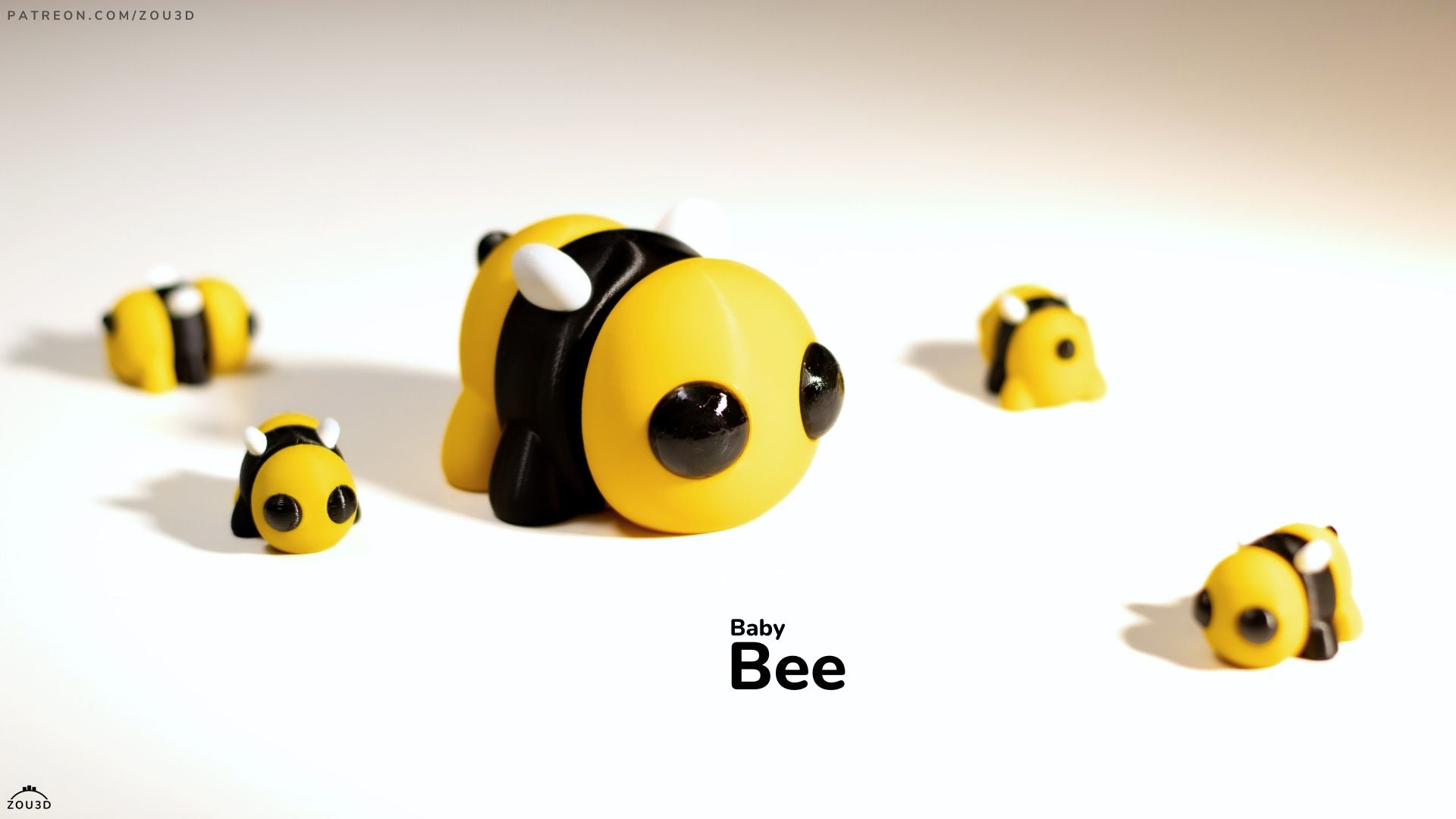 Baby Bee - Articulated - Keychain - Desk Ornament - ZOU3D