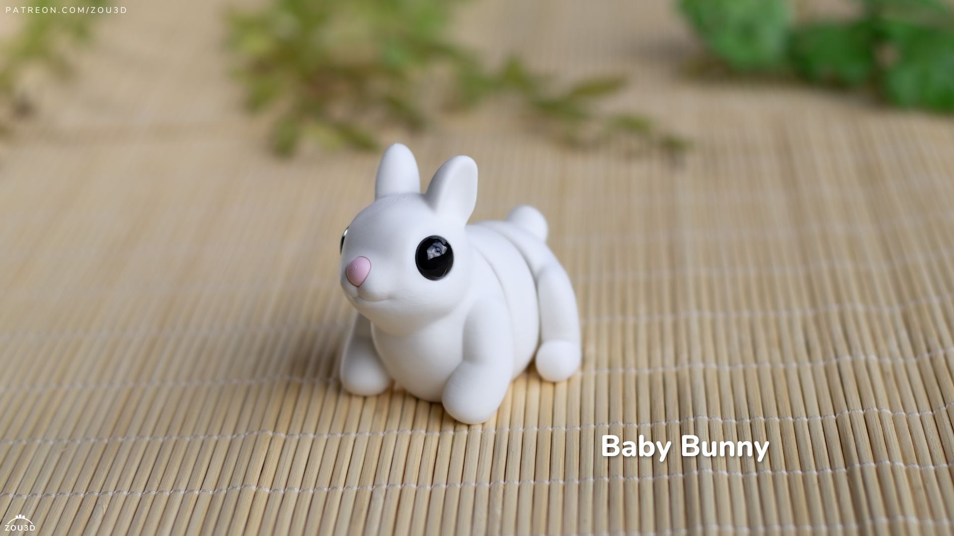 Baby Bunny - Articulated - Keychain - Desk Ornament - ZOU3D