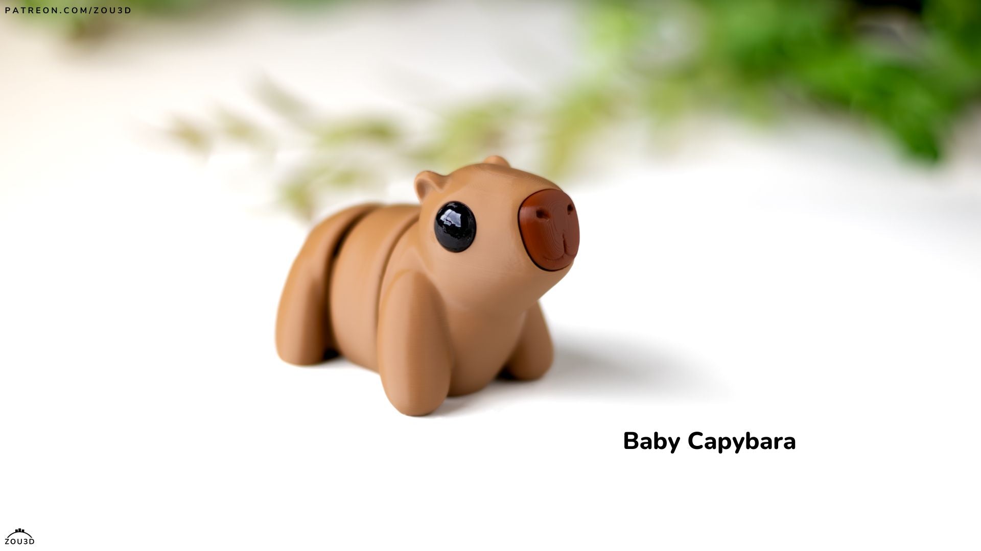 Baby Capybara - Articulated - Keychain - Desk Ornament - ZOU3D