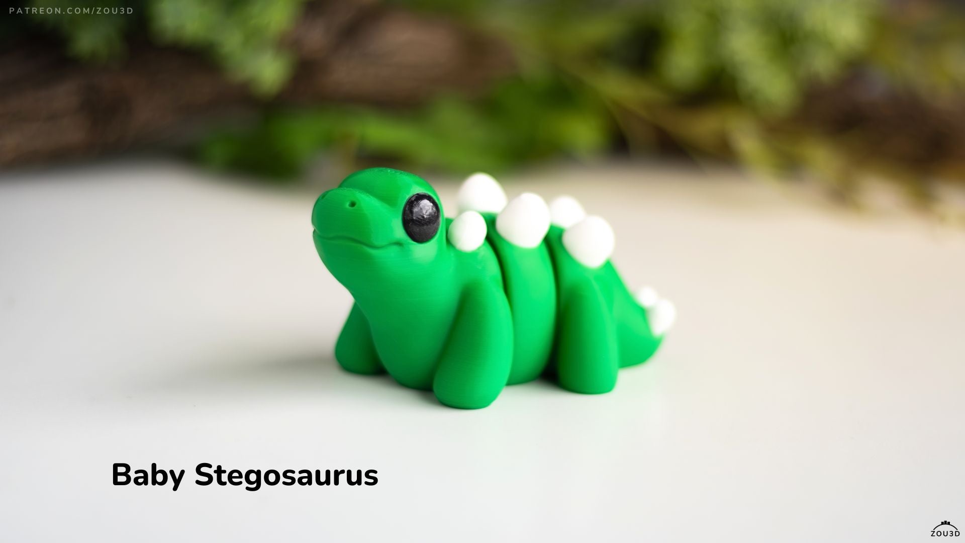 Baby Stegosaurus - Articulated - Keychain - Desk Ornament - ZOU3D