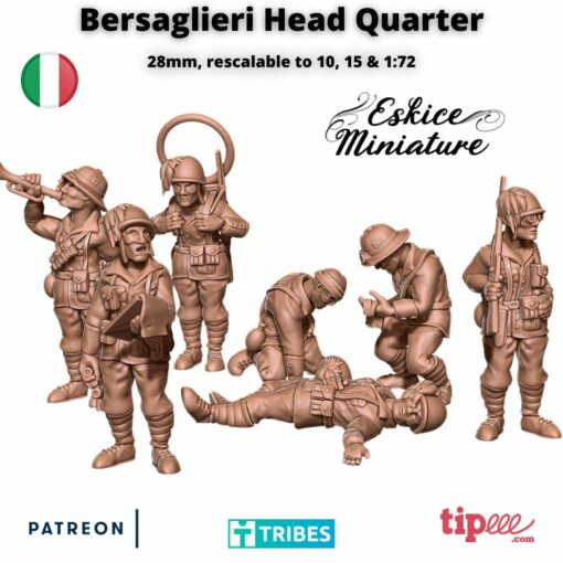 Bersaglieri Head Quarter - Italian Army - 28mm - Eskice Miniature