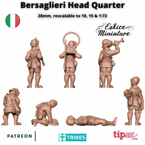 Bersaglieri Head Quarter - Italian Army - 28mm - Eskice Miniature