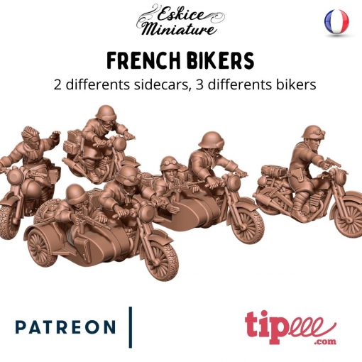 French Bikers - French Army - 28mm - Eskice Miniature