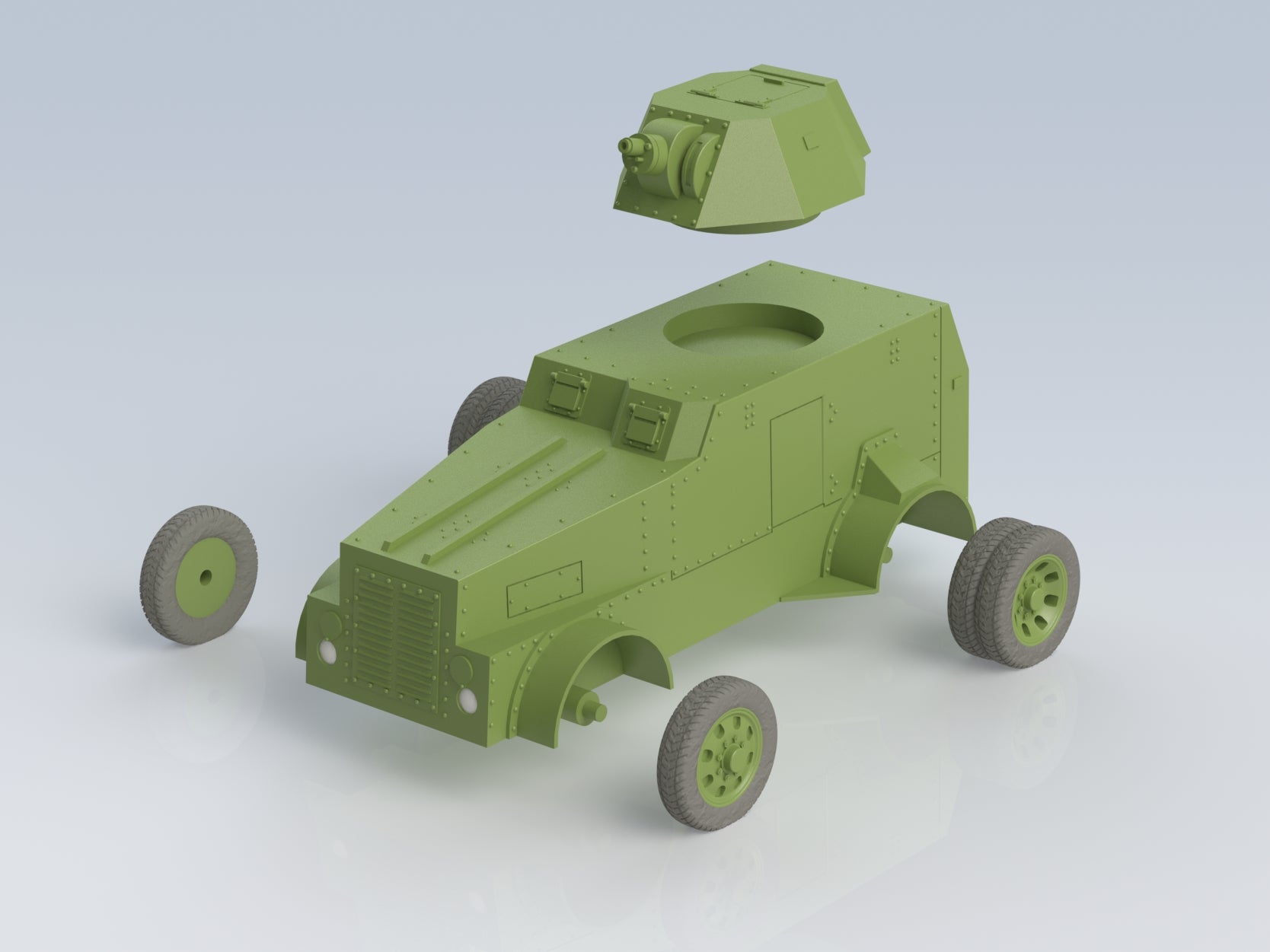 CDM Armored Car - French Army - wargame3d- 28mm Scale