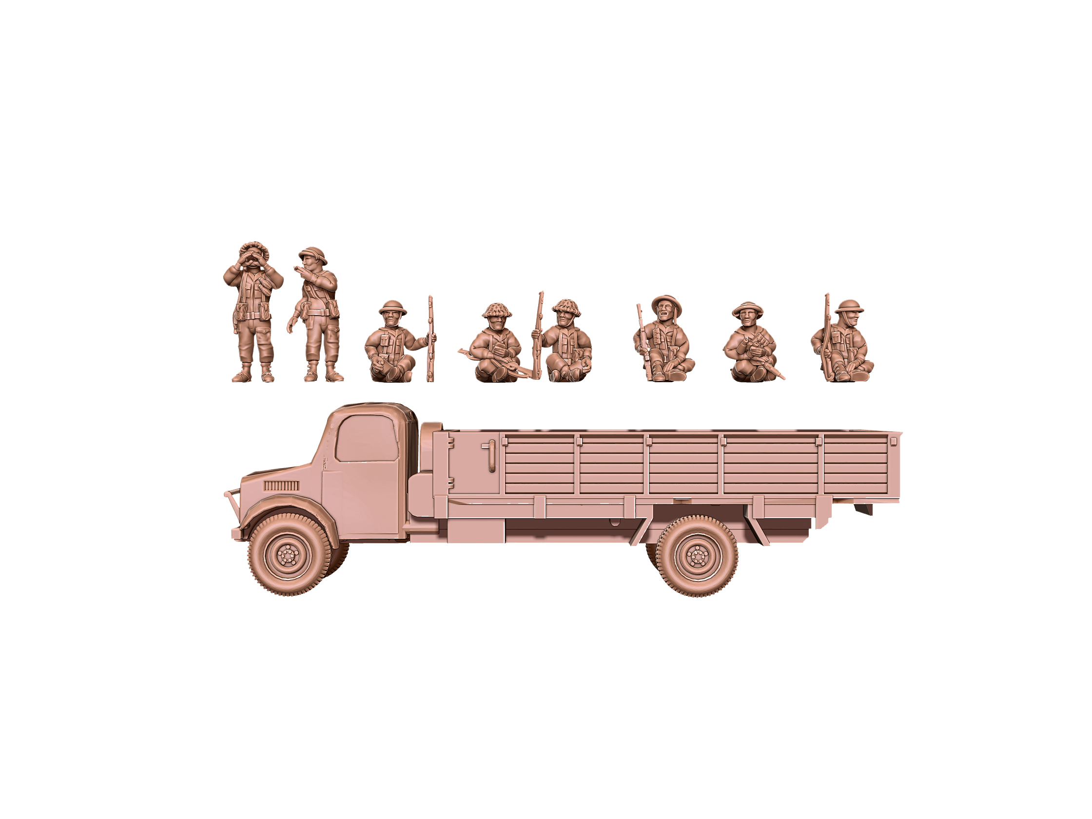 Camion Bedford - British Army - Great for Table Top War Games and Dioramas - Resin 28mm - Eskice Miniature