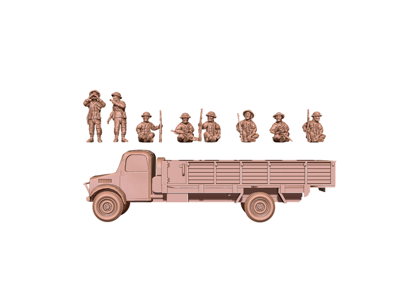 Camion Bedford - British Army - Great for Table Top War Games and Dioramas - Resin 28mm - Bolt Action - Eskice Miniature