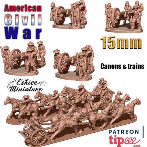 Cannons and Trains - American Civil War - 15mm - Eskice Miniature
