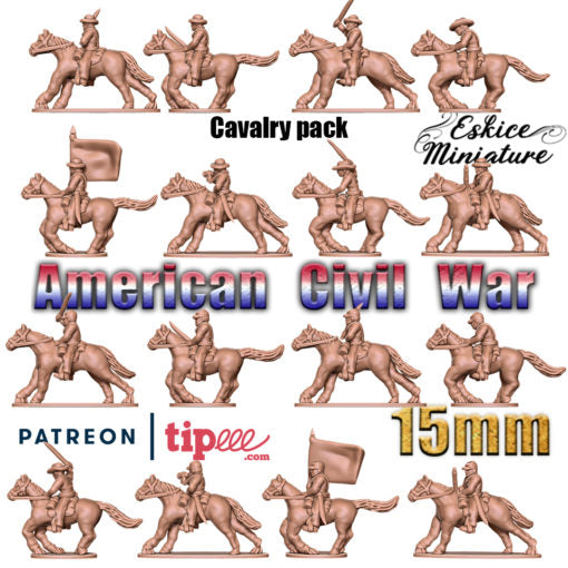 Cavalry Pack - American Civil War - 15mm - Eskice Miniature