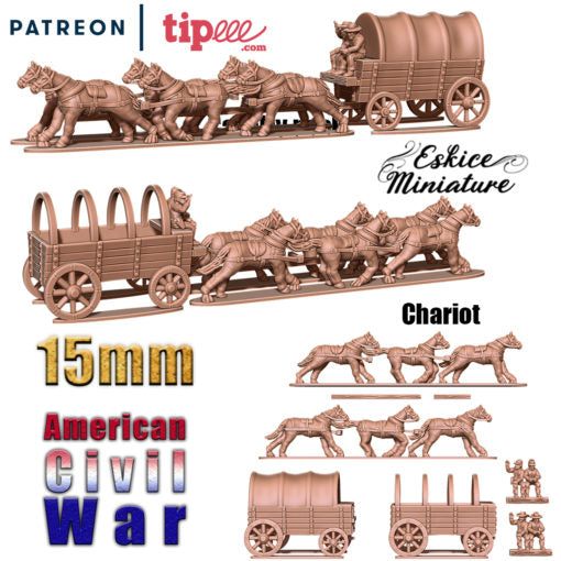 Chariot - American Civil War - 15mm - Eskice Miniature