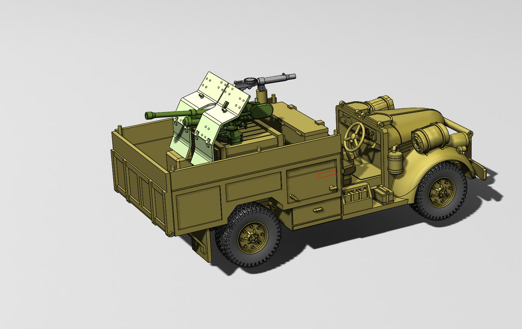Chevrolet WB 30 CWT Truck + 37mm Bofors - US Army - 28mm Scale - wargame3d