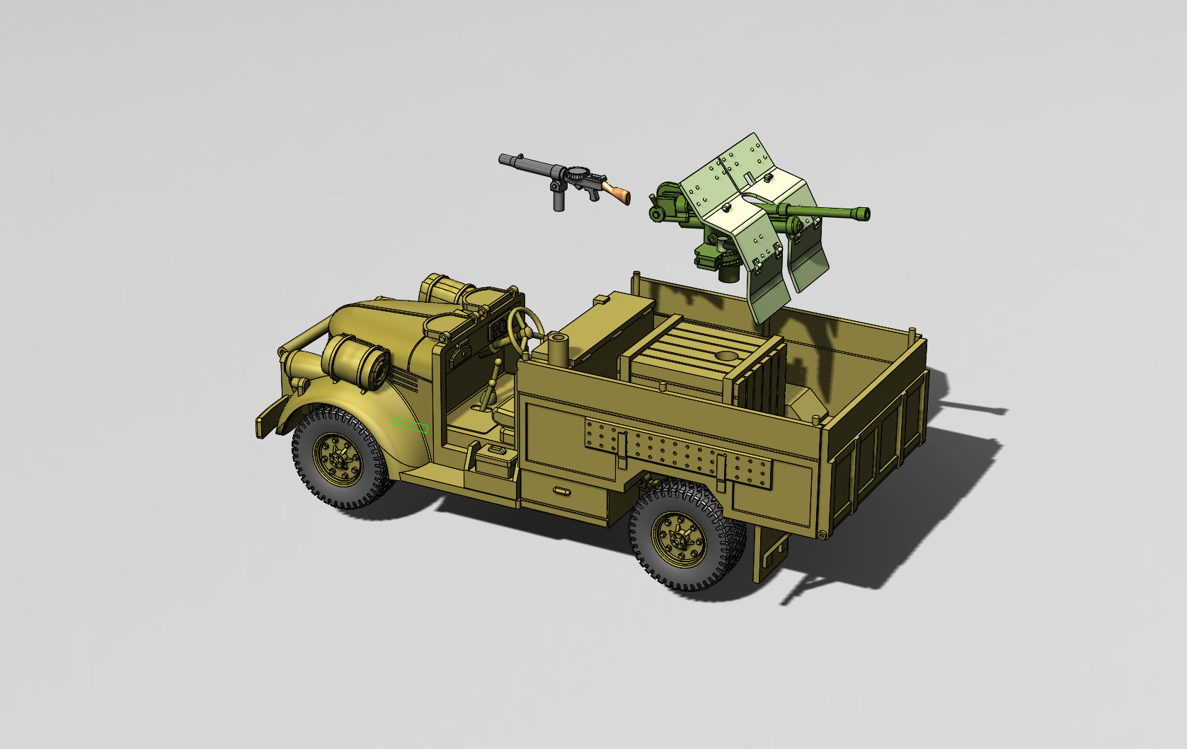 Chevrolet WB 30 CWT Truck + 37mm Bofors - US Army - 28mm Scale - wargame3d