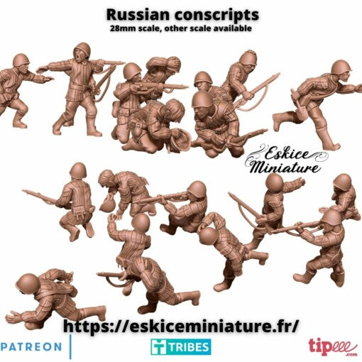 Russian Conscripts - Russian Army - 28mm - Eskice Miniature