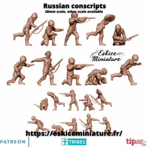 Russian Conscripts - Russian Army - 28mm - Eskice Miniature