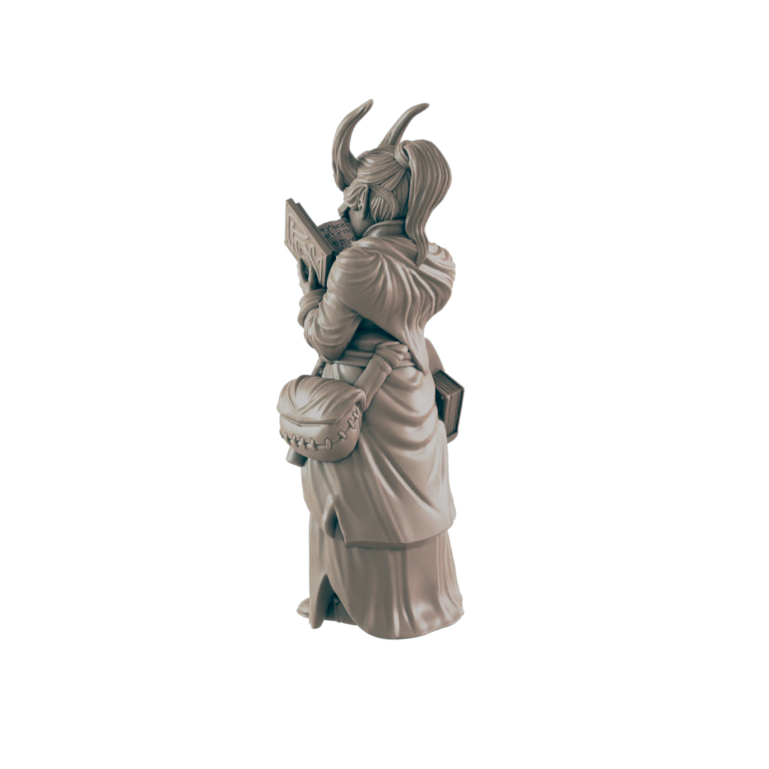 Demonkin Female Scholar - Everyday Folk - Minis - EC3D - - Dungeons & Dragons - RPG - Tabletop - EC3D - Miniature