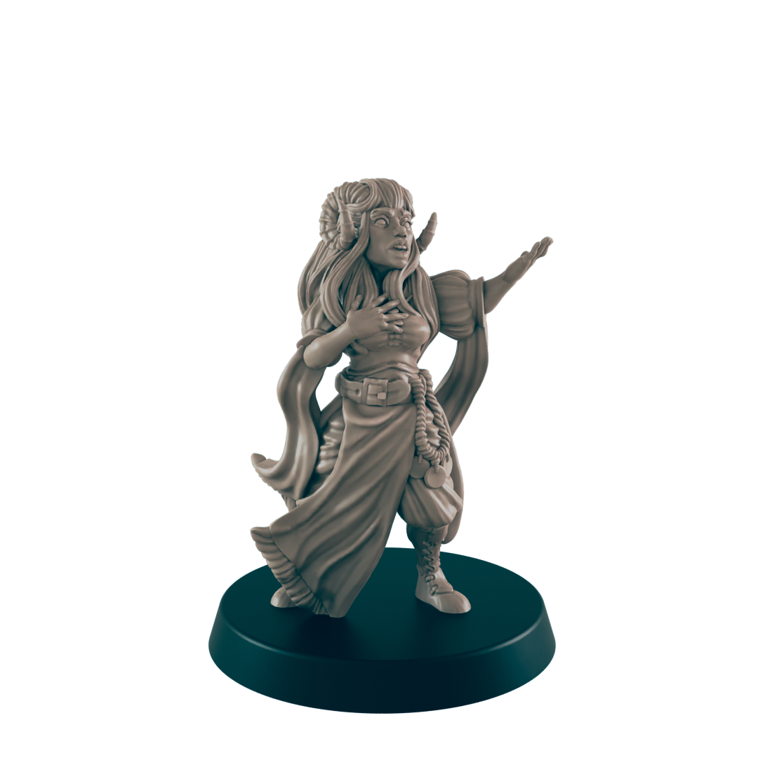 Demonkin Female Songstress - Everyday Folk - Minis - EC3D - - Dungeons & Dragons - RPG - Tabletop - EC3D - Miniature