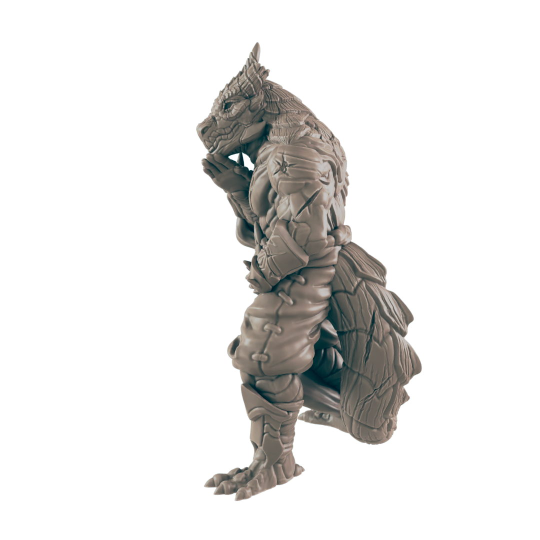 Monk Dragonkin Male - Everyday Heroes - Minis - EC3D - - Dungeons & Dragons - RPG - Tabletop - EC3D - Miniature