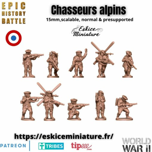 French Chasseurs Alpins - French Army - 15mm - Eskice Miniature