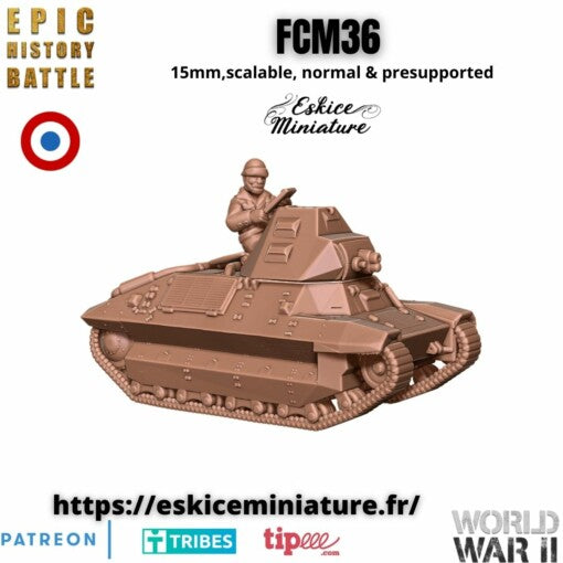 French FCM36 - French Army - 15mm - Eskice Miniature
