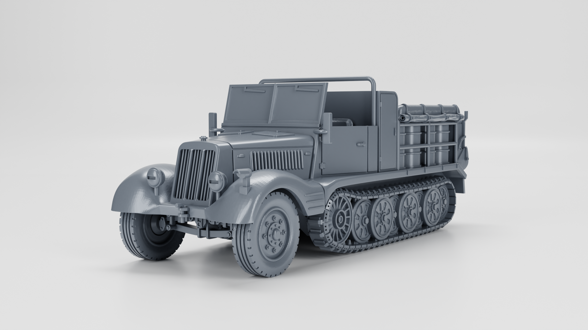 Sd.Kfz.11-2 + Sd.Kfz.11-3 - German Army - 28mm Scale - wargame3d