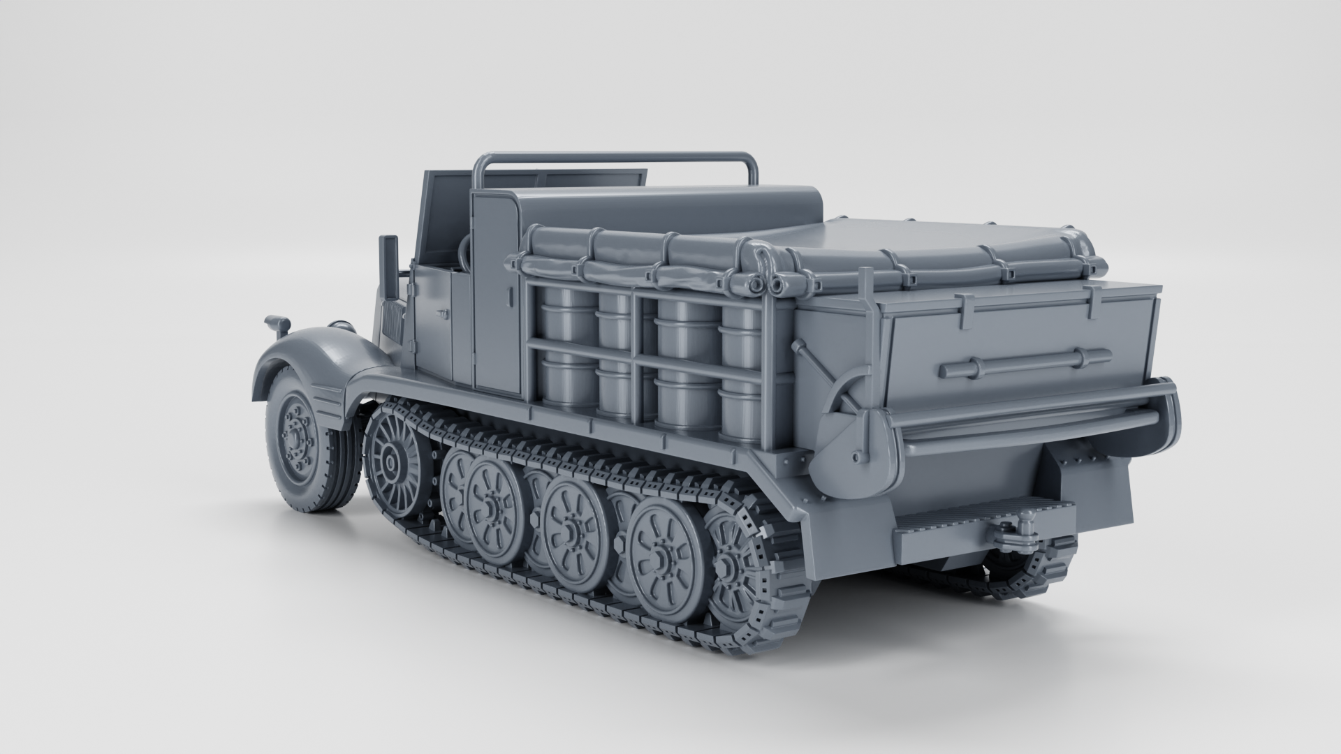 Sd.Kfz.11-2 + Sd.Kfz.11-3 - German Army - 28mm Scale - wargame3d