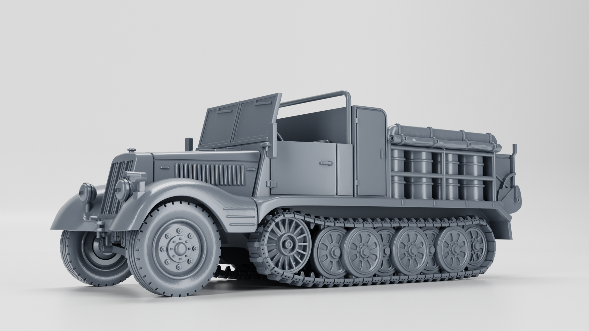 Sd.Kfz.11-2 + Sd.Kfz.11-3 - German Army - 28mm Scale - wargame3d