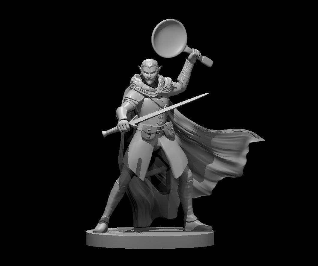 Elf Male Dual Sword Ranger - DND - Pathfinder - Dungeons & Dragons - RPG - Tabletop - mz4250- Miniature-28mm-1"Scale