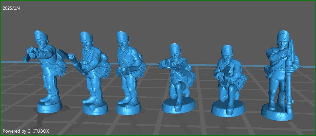 Small 15mm "w epic size" Austrian French Revolution Hungarian Line Skirmishing 1790-1798 - 6 Minis - MC Minis