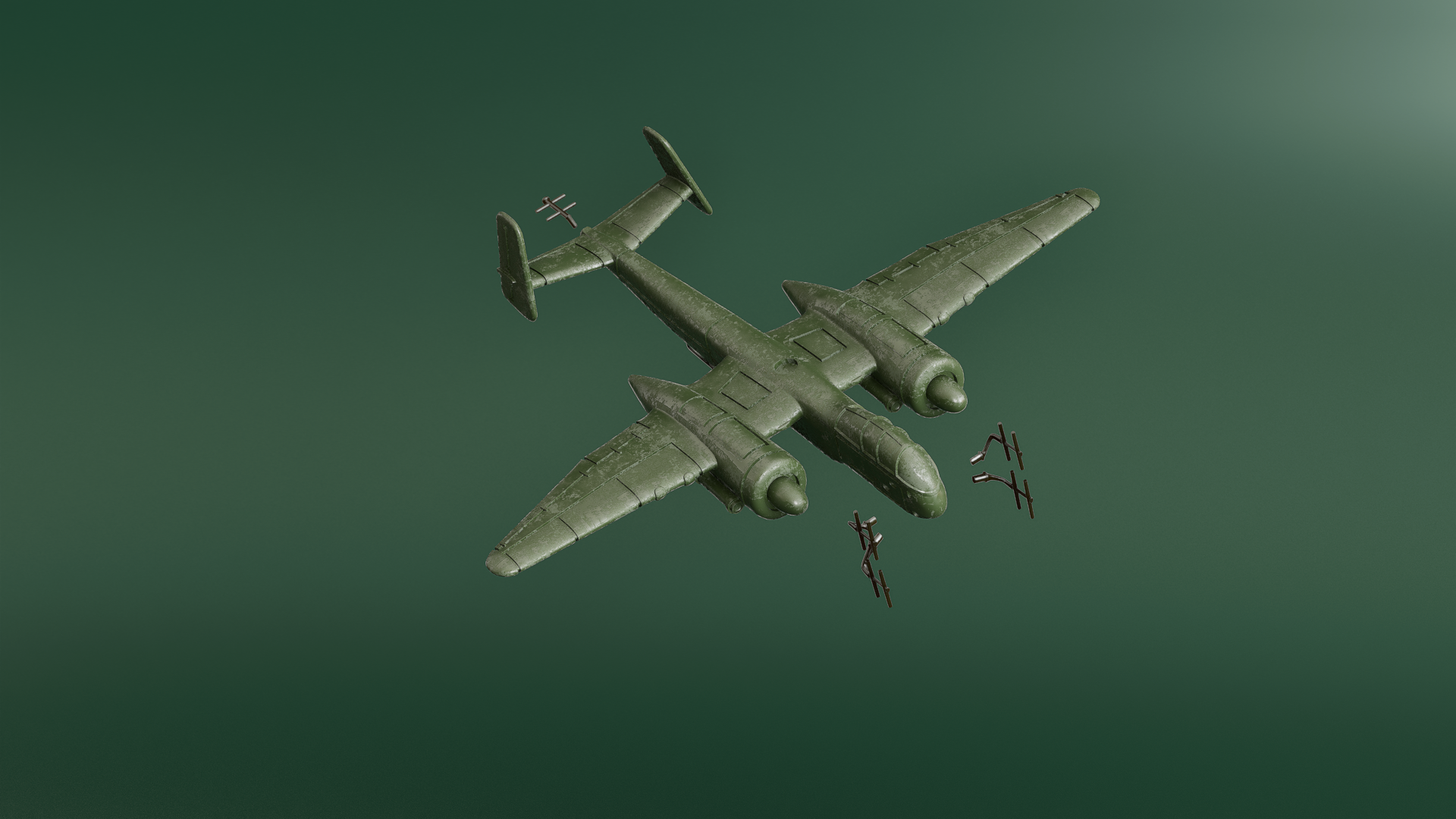 Heinkel He-219 Uhu (Eagle-Owl) - WWII Battle Planes - 1/200 Scale - wargame3d