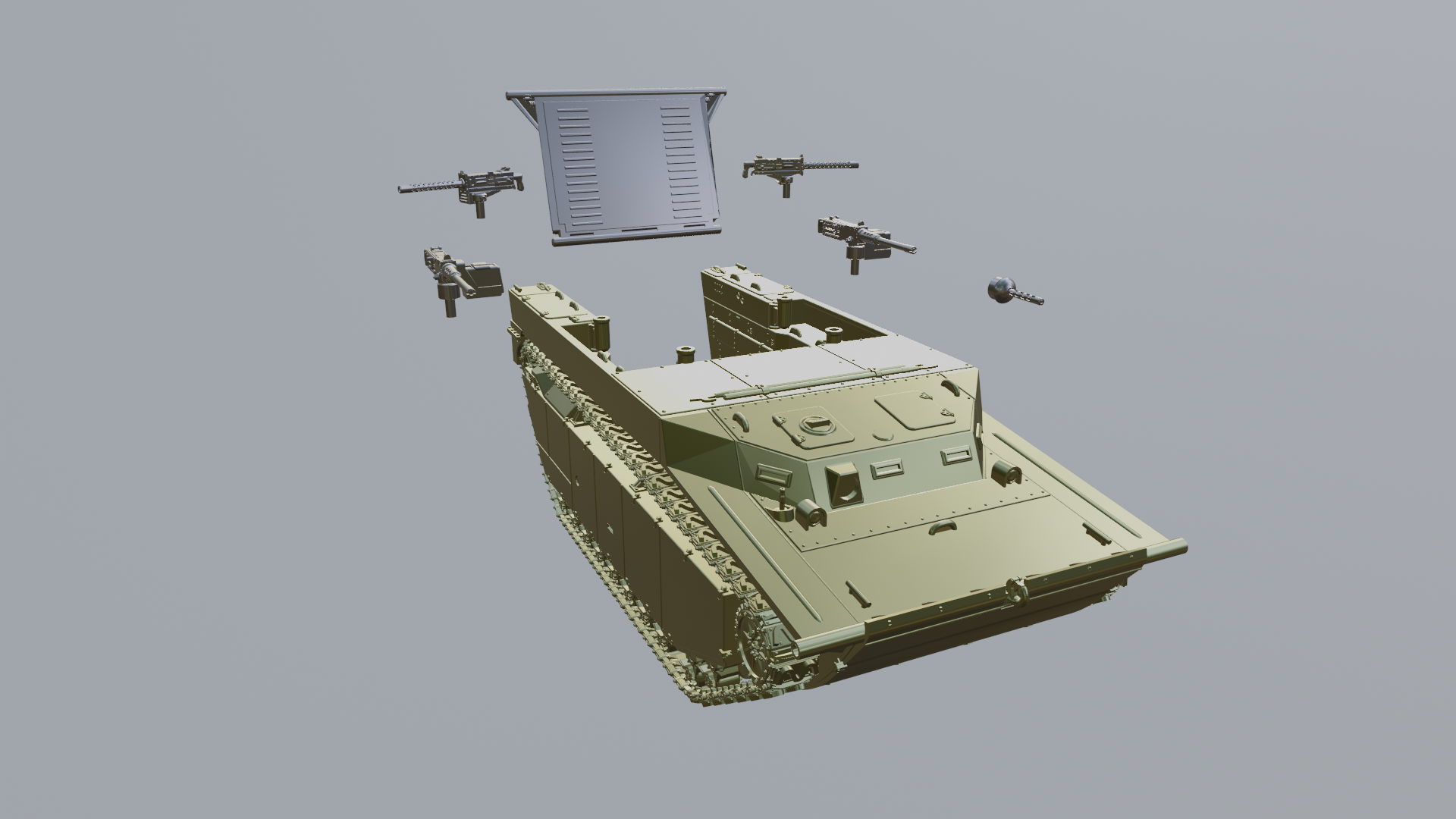 LVT-4 Water Buffalo - US Army - 28mm Scale - wargame3d
