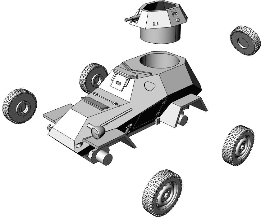 BA-64b Armored Car - Russian Army - wargame3d- 28mm Scale