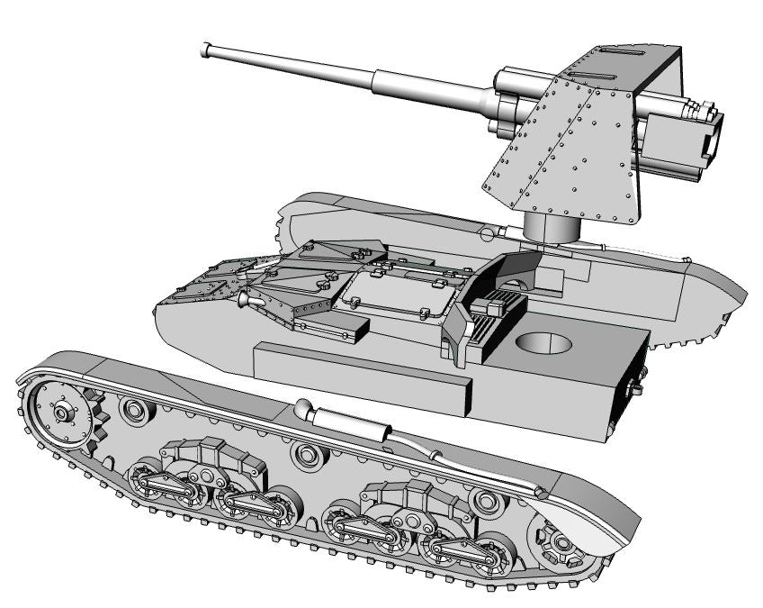 Semovente 90-53 - Italian Army - 28mm Scale - wargame3d