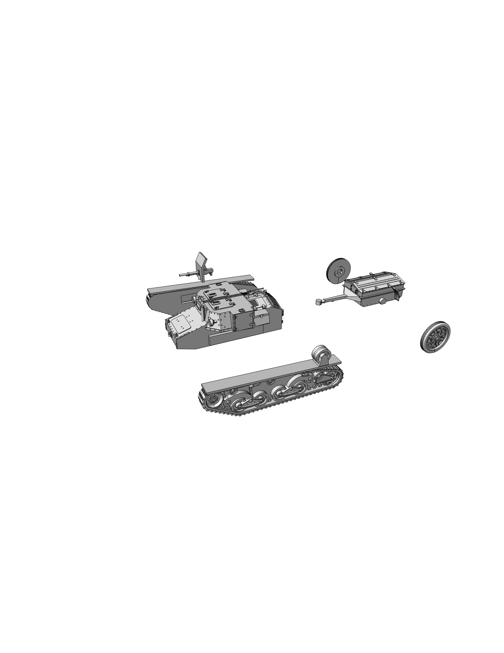 Carro Portamunizioni L40 + Trailer - Italian Army - 28mm Scale - wargame3d