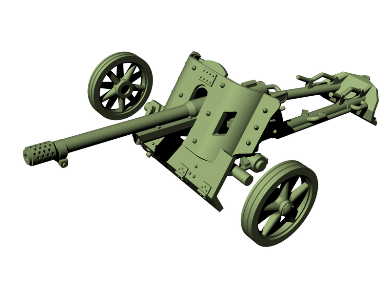 Cannone 75-39 medium anti-tank gun - Italian Army - 28mm Scale - Bolt Action - wargame3d