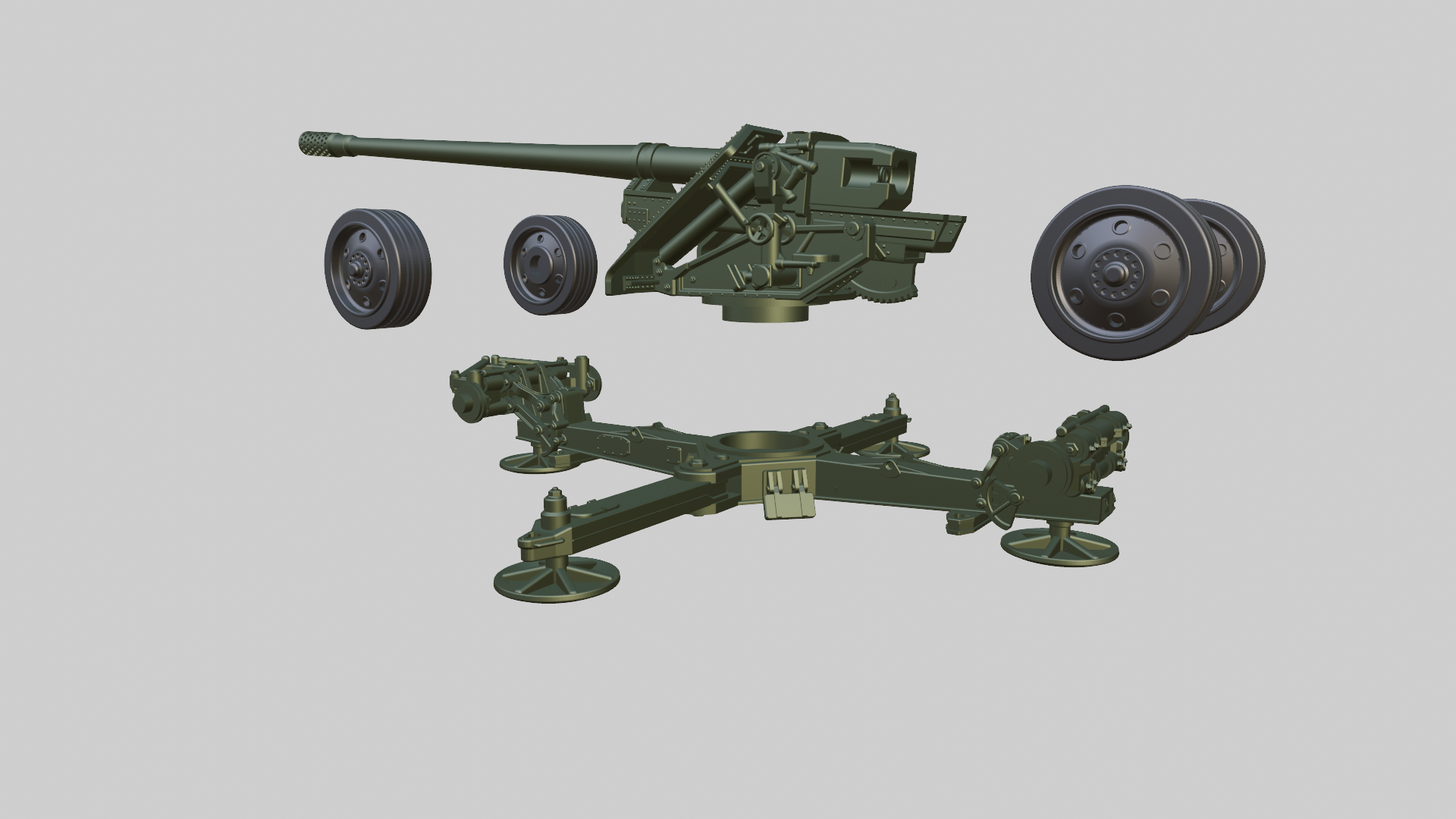 Pak 44 128mm Anti-Tank Gun - German Army - wargame3d- 28mm Scale