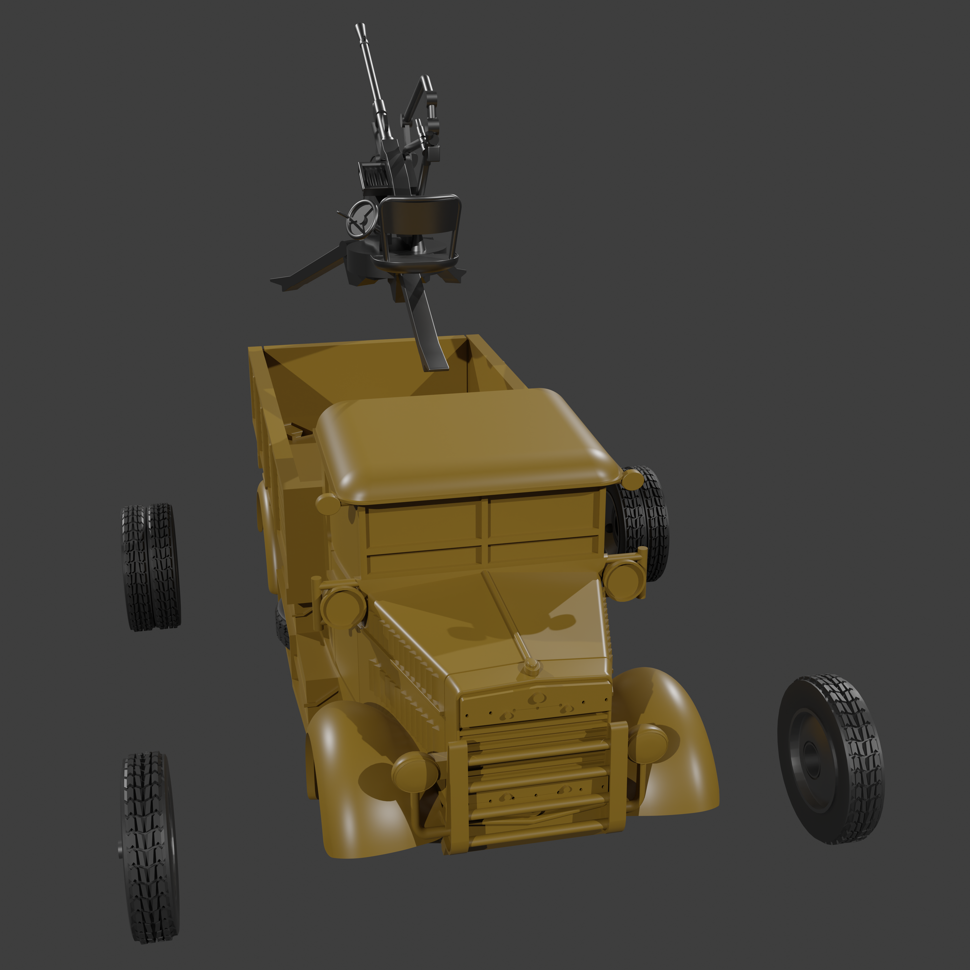 Autocannone da 20-65 su FIAT-SPA 38R - Italian Army - 28mm Scale - wargame3d