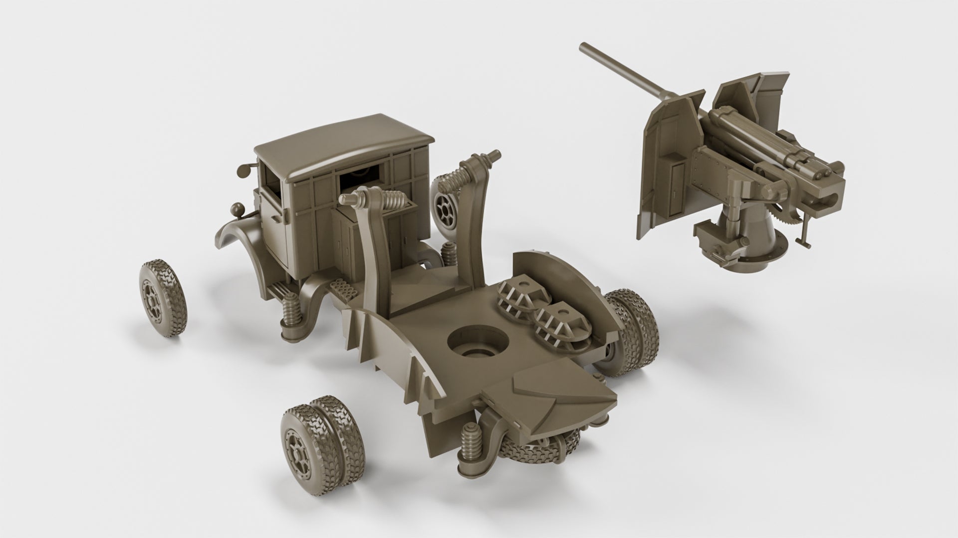 Autocannone da 90-53 su Lancia 3Ro - Italian Army - 28mm Scale - wargame3d