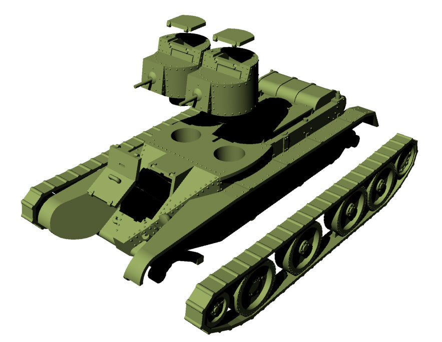 Light tank BТ-4 (twin-turret) - wargame3d- 28mm Scale - Russian Army - Bolt Action