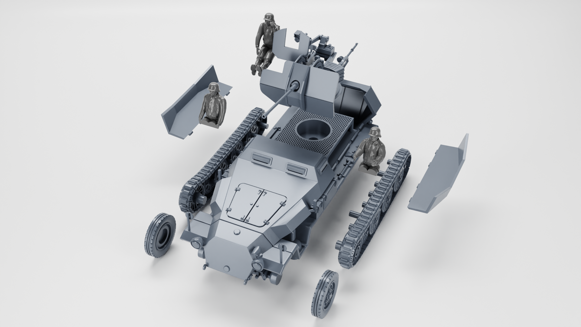 Sd.Kfz.251.17 Ausf.C with 2cm Flak 38 - German Army - 28mm Scale - wargame3d