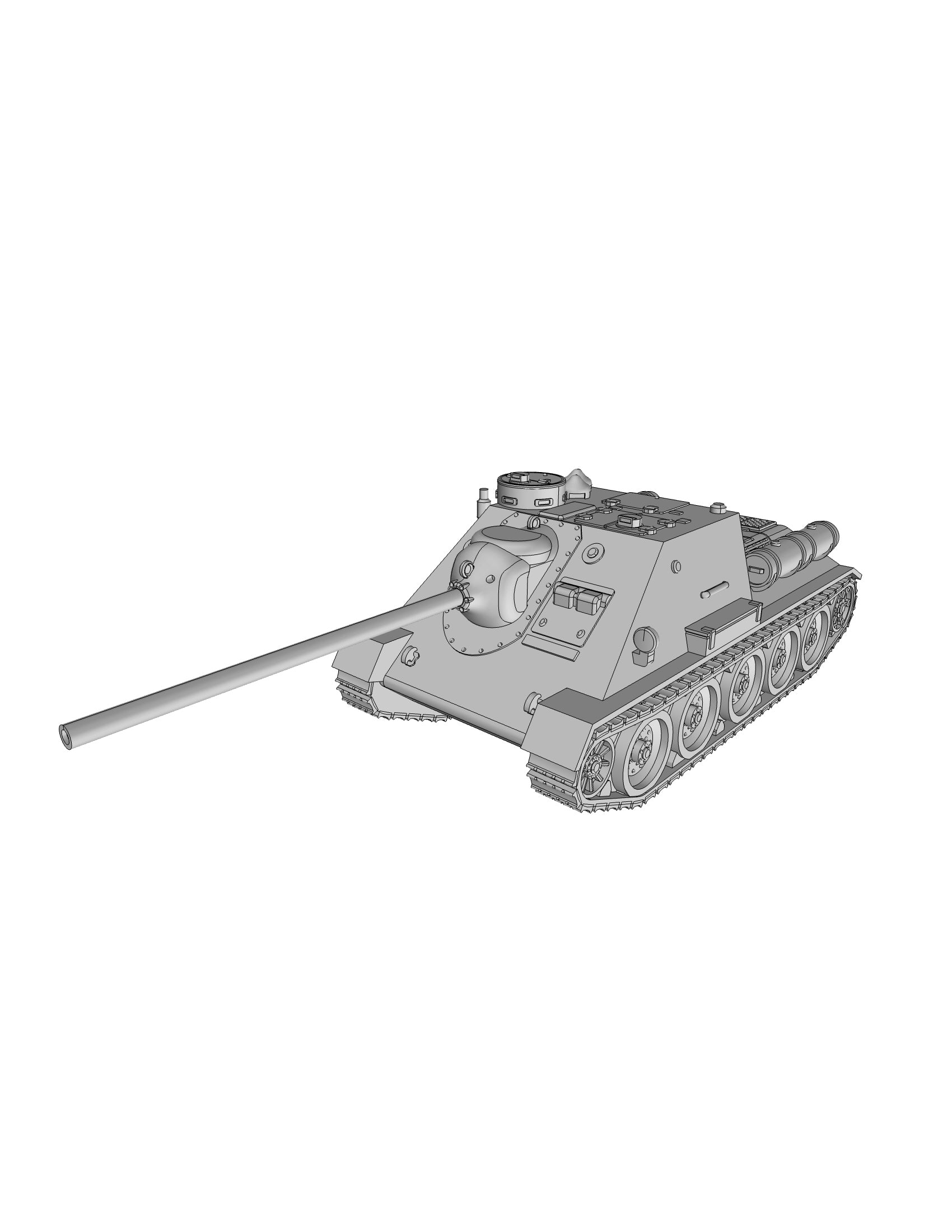SU-100 Tank Destroyer - Russian Army - wargame3d- 28mm Scale