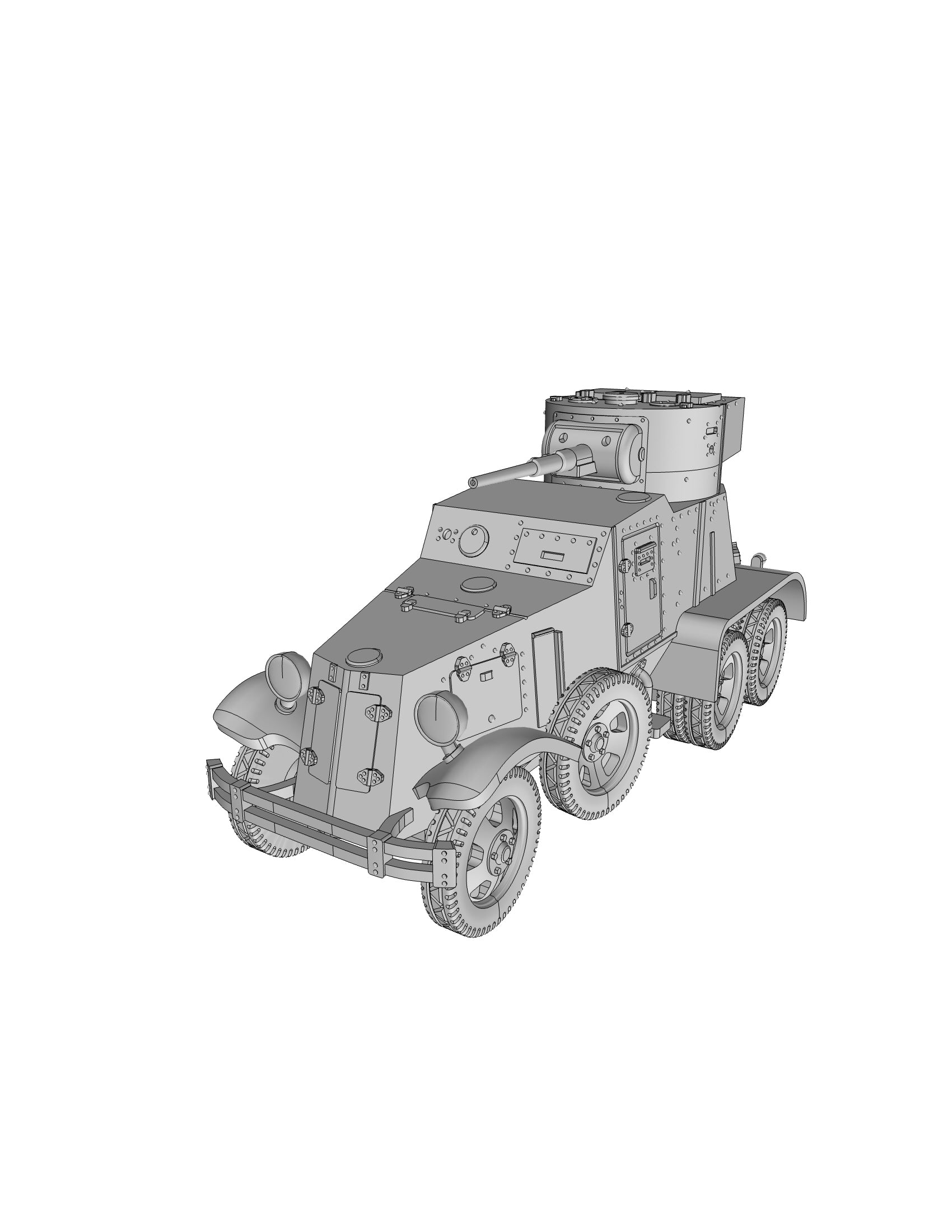 BA-6 Armored Car - Russian Army - wargame3d- 28mm Scale