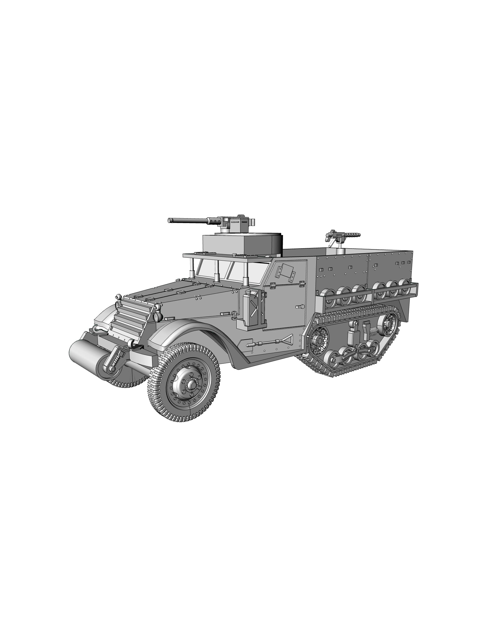 M5 half-track - US Army - wargame3d- 28mm Scale