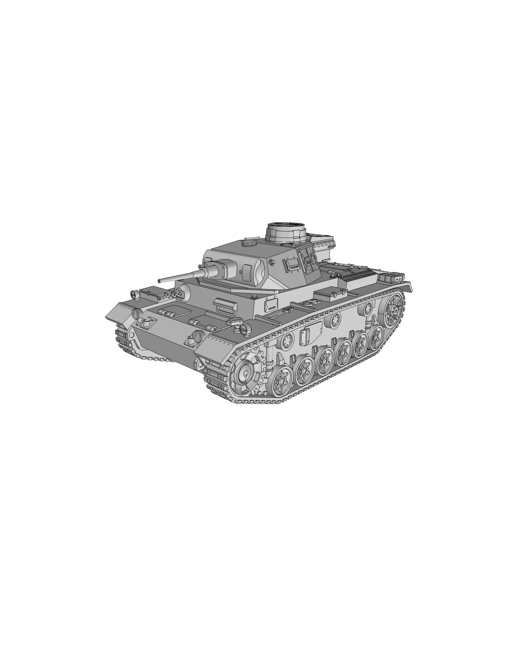 pz.kpfw III ausf J - German Army - 28mm Scale - wargame3d