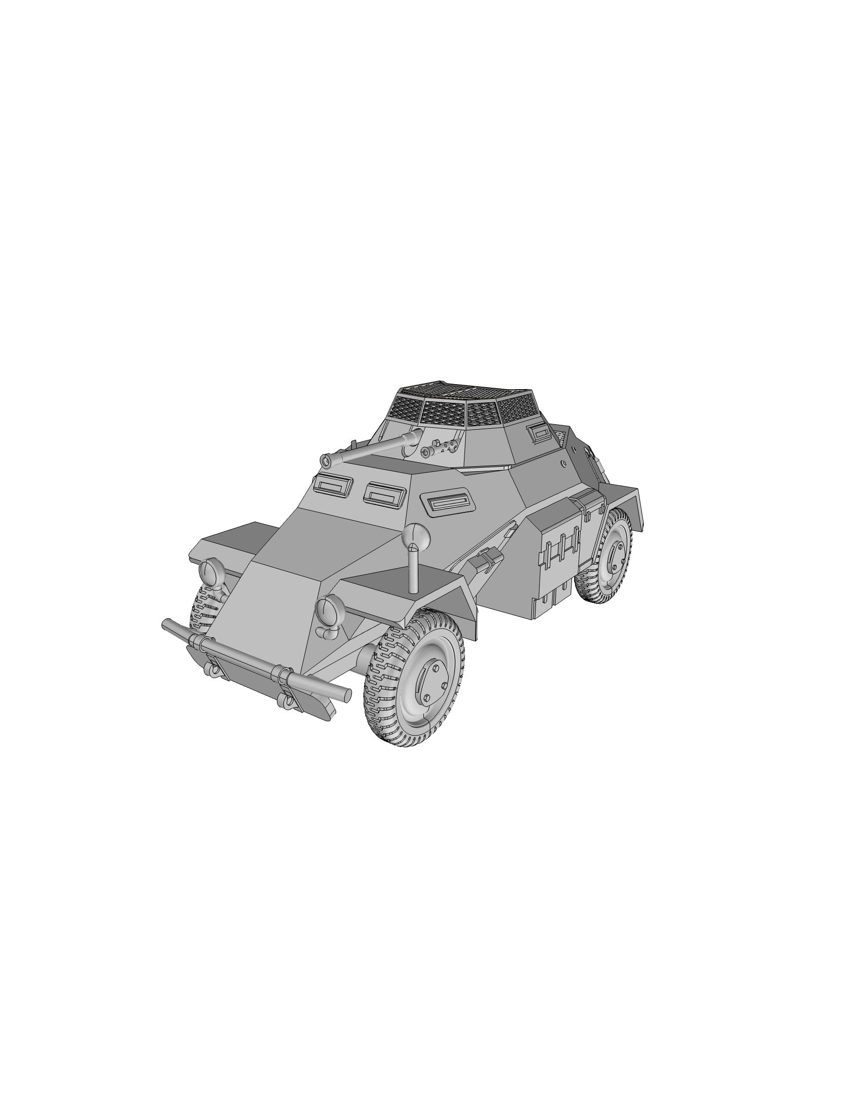 Sd.Kfz 222 - German Army - 28mm Scale - wargame3d
