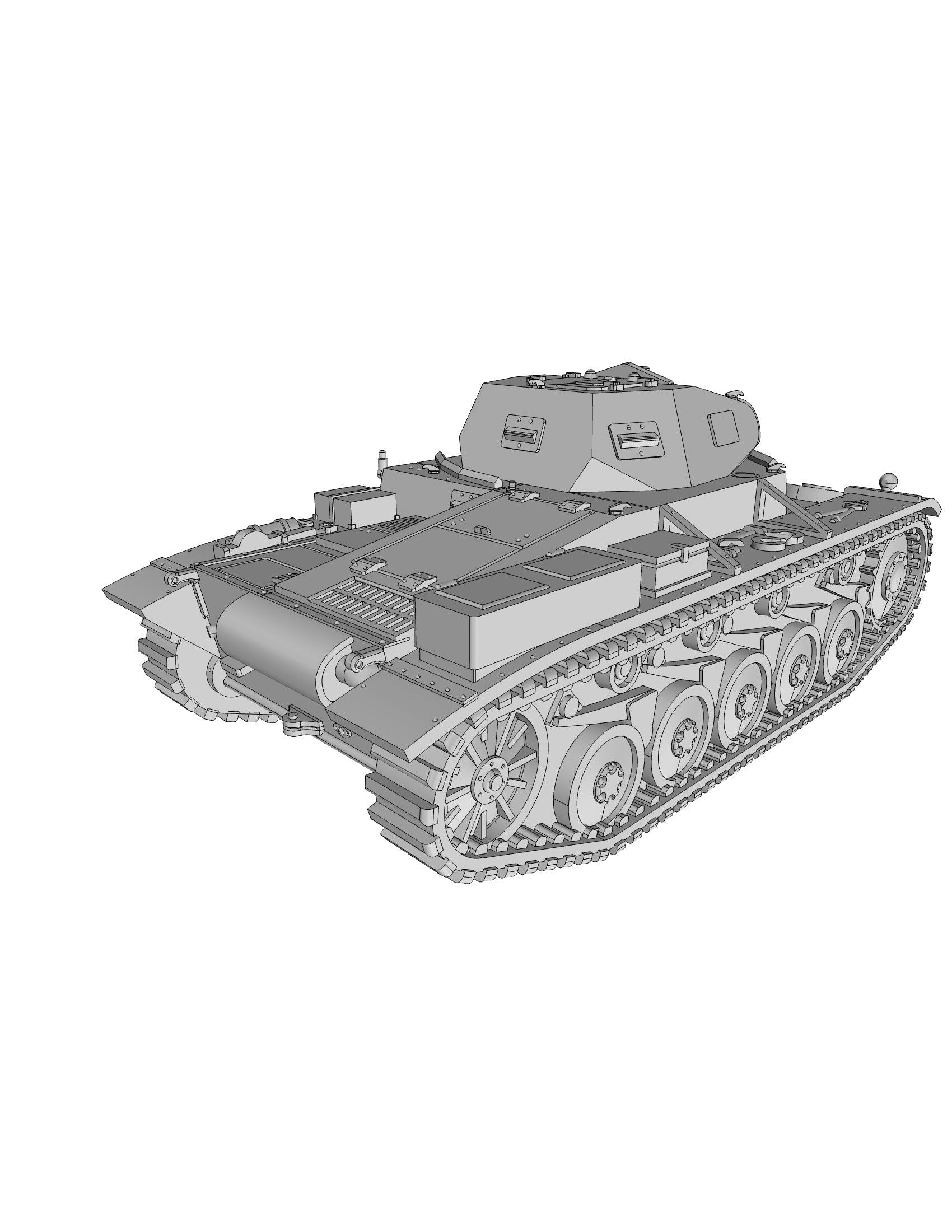 PZ.KPFW. II ausf C - German Army - 28mm Scale - wargame3d