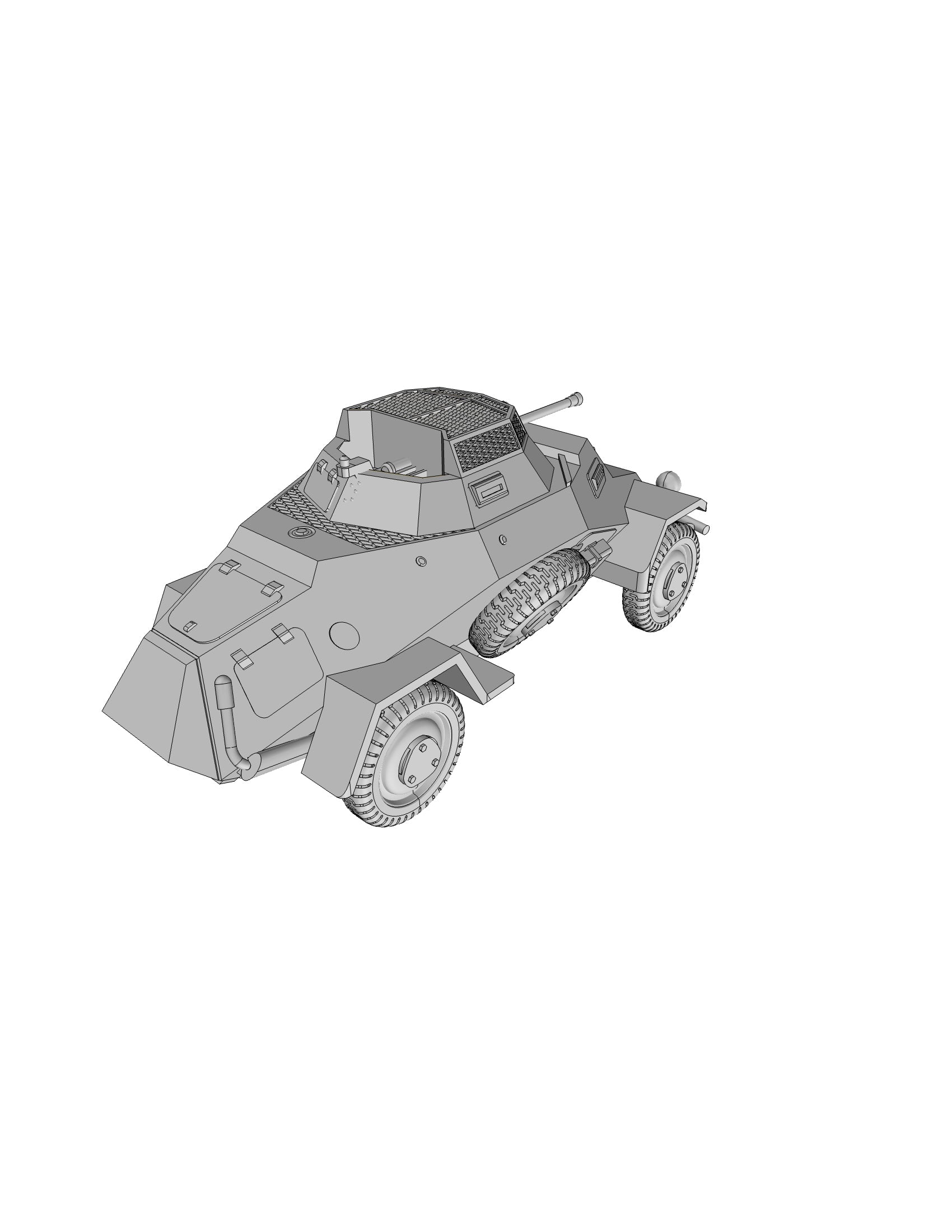 Sd.Kfz 222 - German Army - 28mm Scale - wargame3d