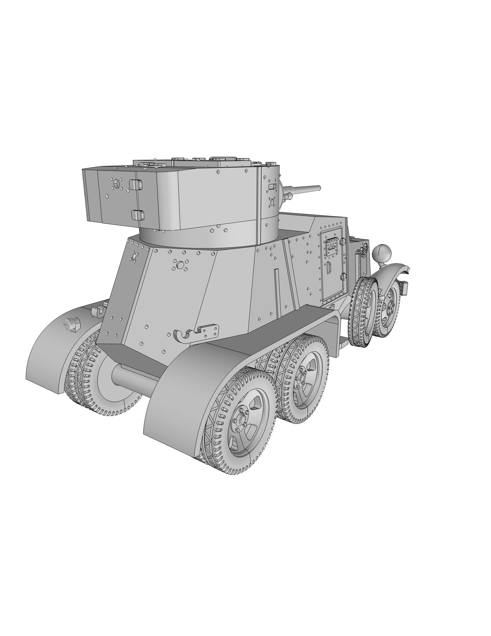 BA-6 Armored Car - Russian Army - wargame3d- 28mm Scale