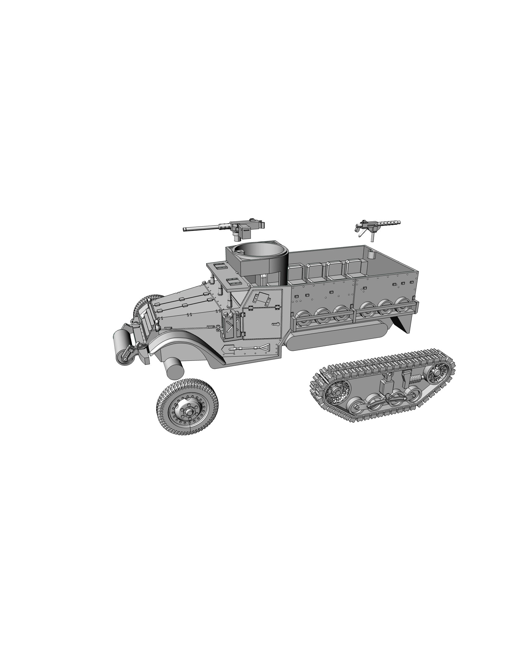M5 half-track - US Army - wargame3d- 28mm Scale