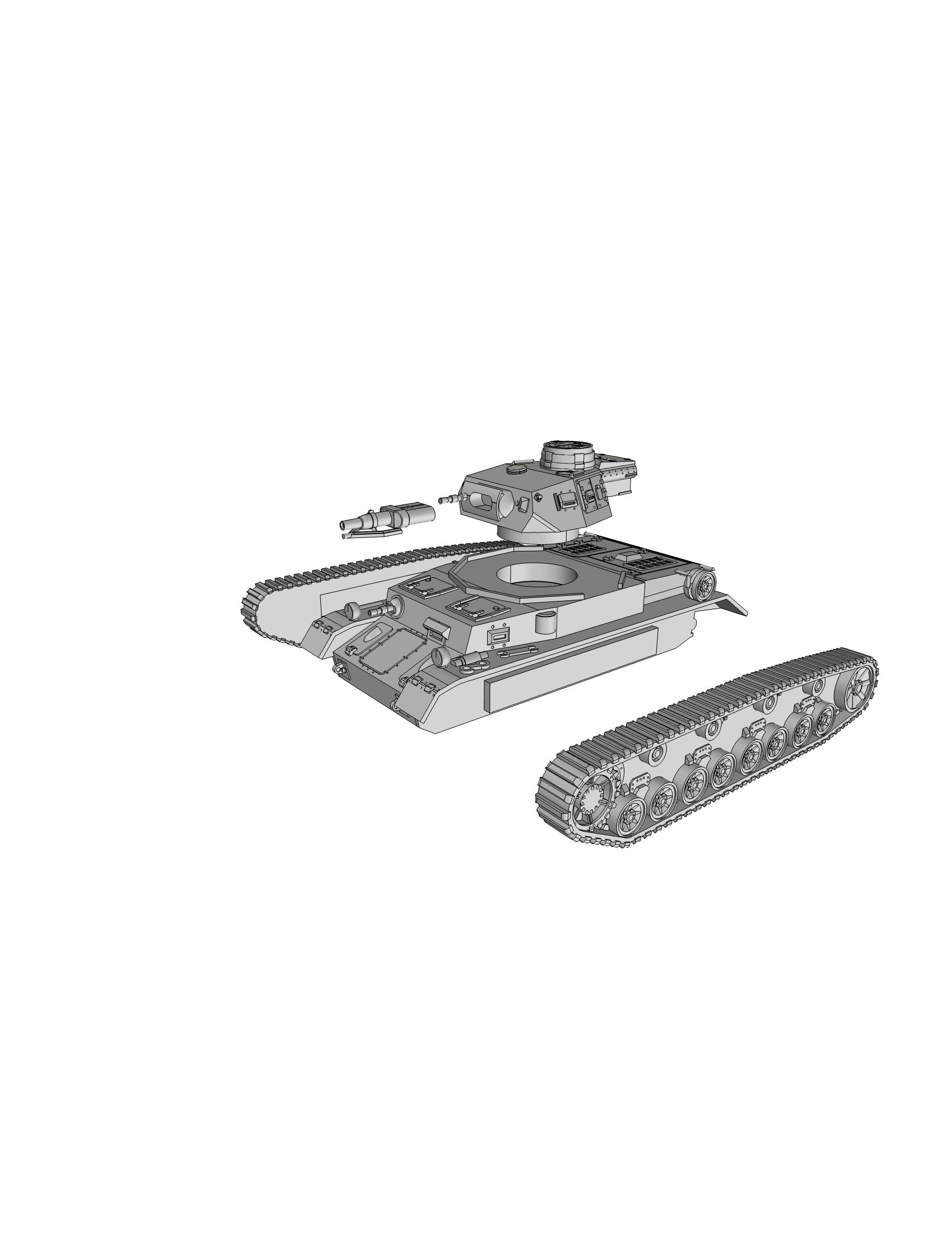 PZ.KPFW. IV F1 - German Army - 28mm Scale - wargame3d