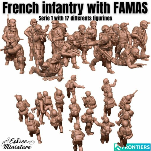Modern Soldiers with FAMAS - French Army - 28mm - Eskice Miniature