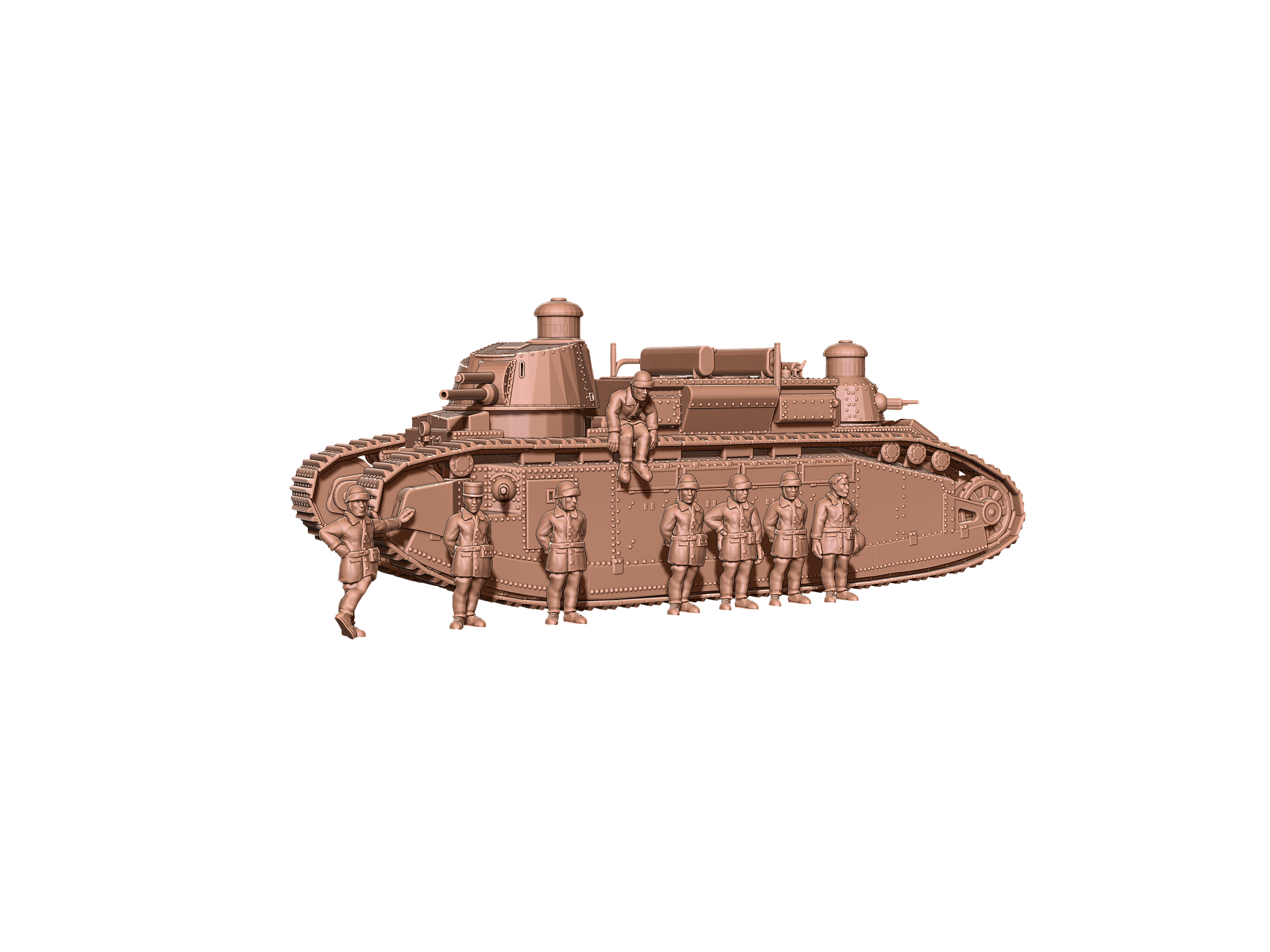 FCM 2C Heavy Tank - French Army - 28mm - Eskice Miniature